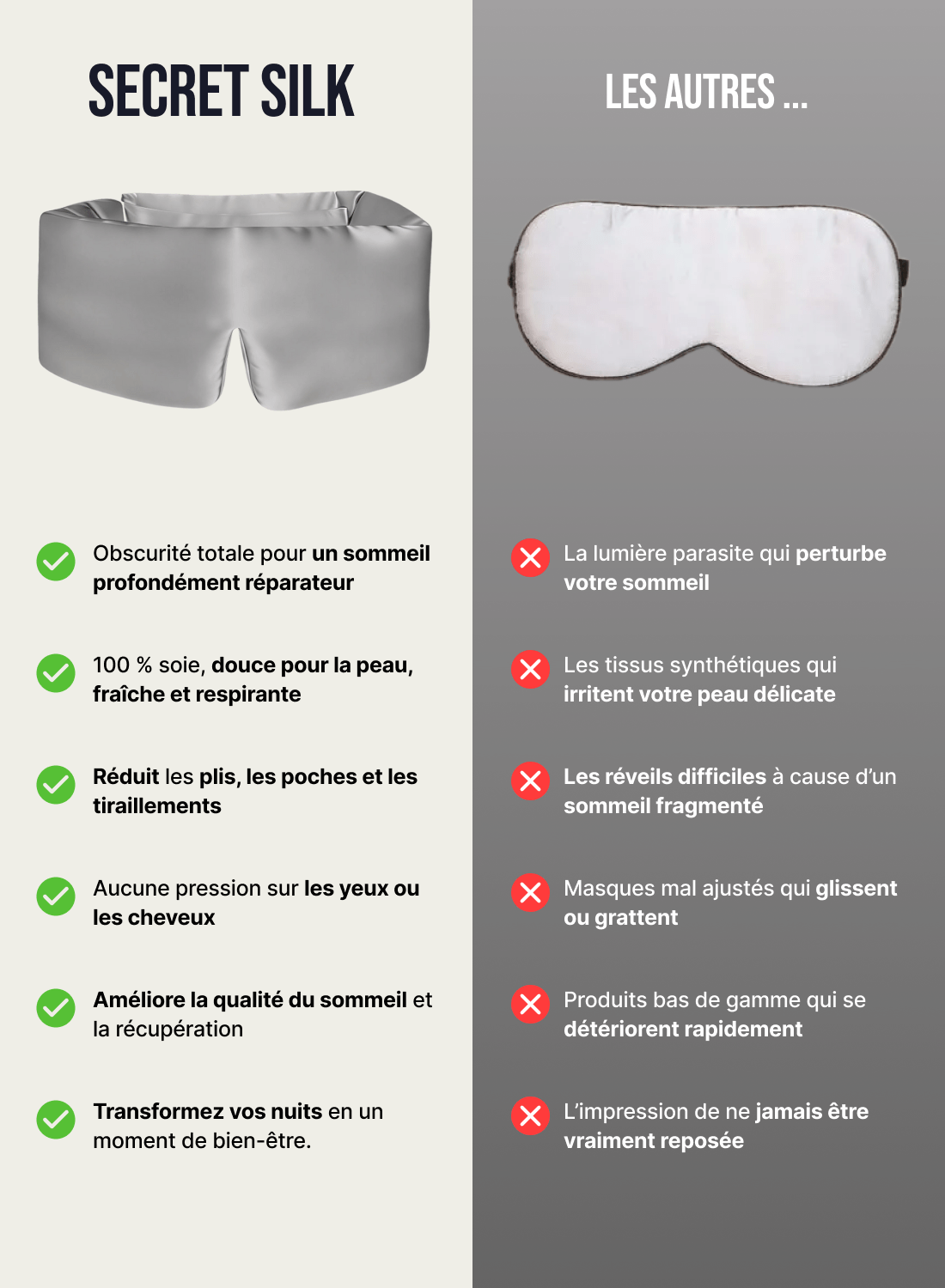 Masque de nuit en soie