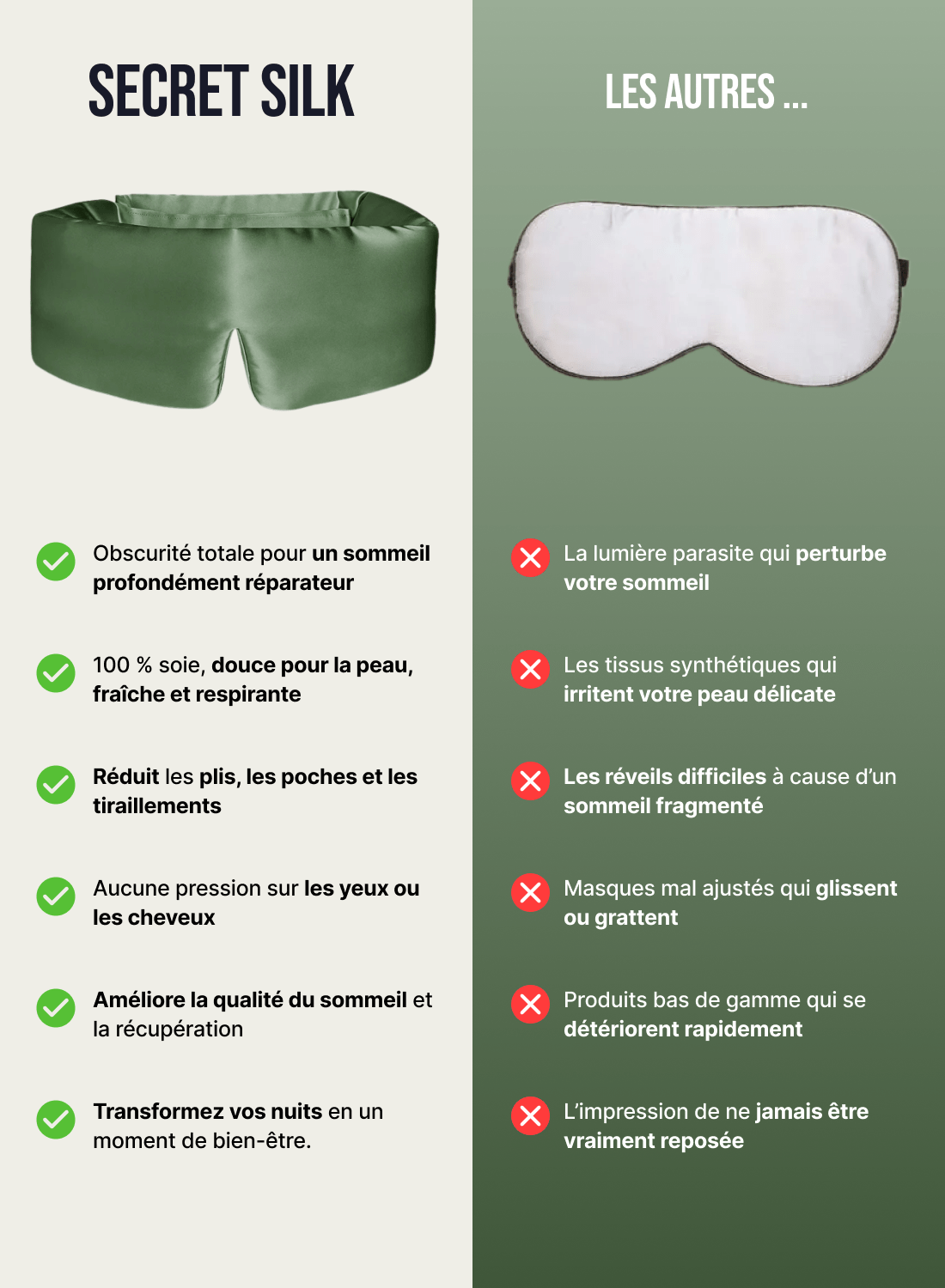 Masque de nuit en soie
