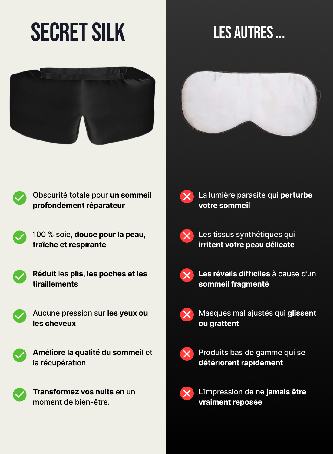 Masque de nuit en soie