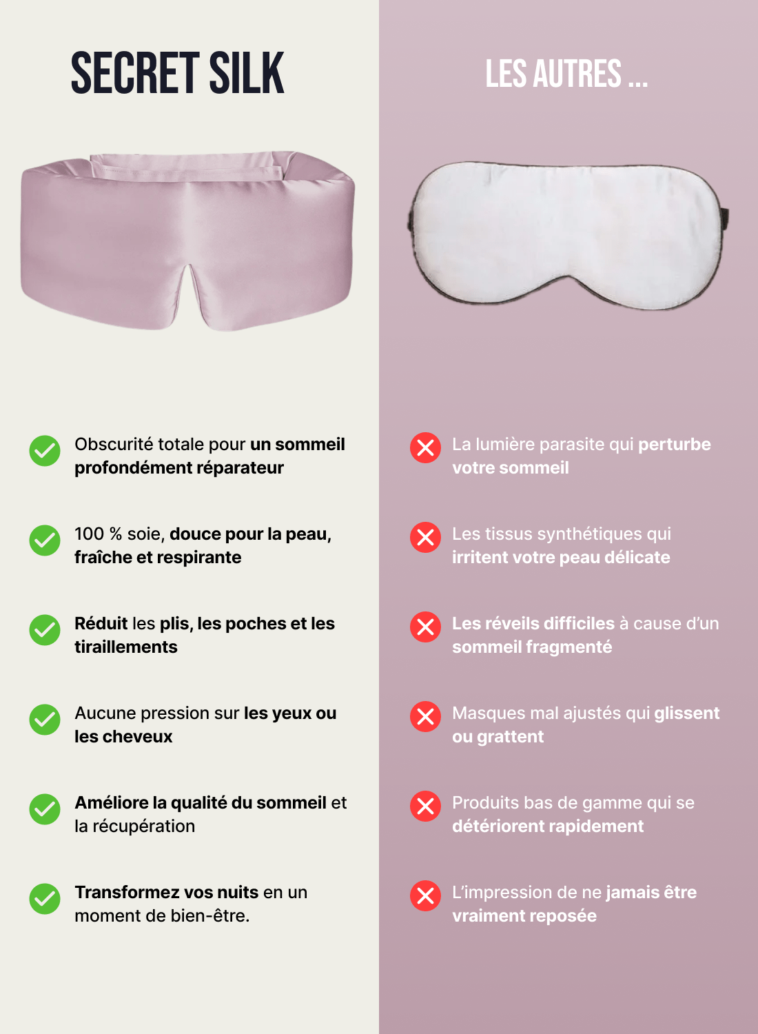 Masque de nuit en soie