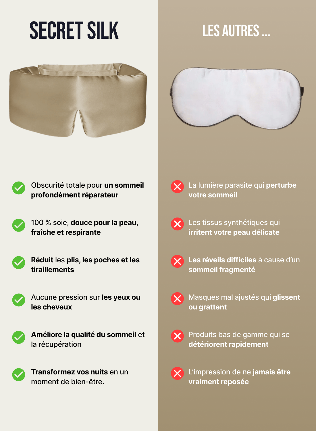 Masque de nuit en soie