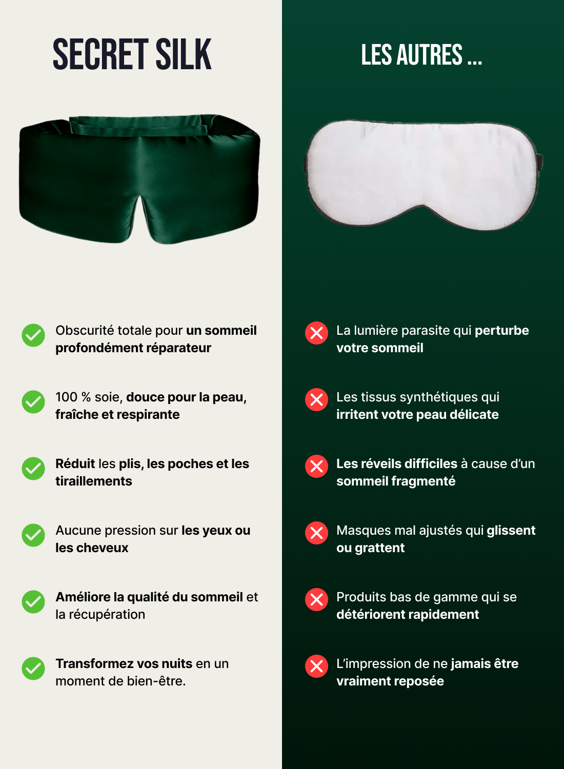 Masque de nuit en soie