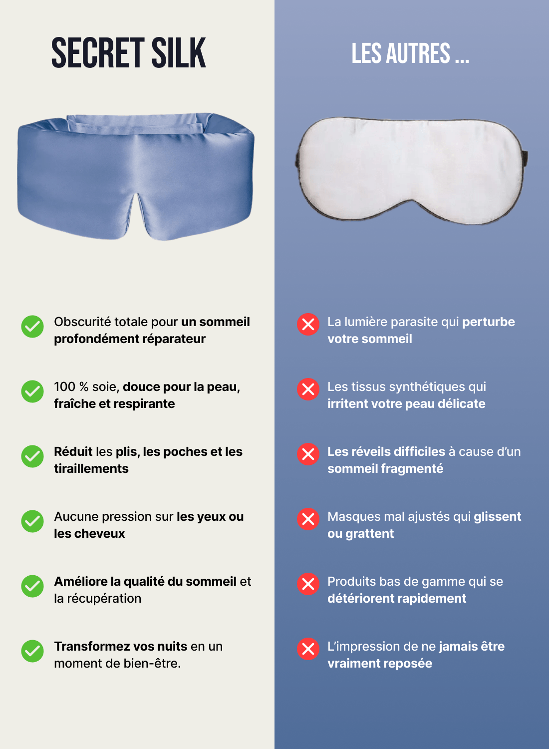 Masque de nuit en soie