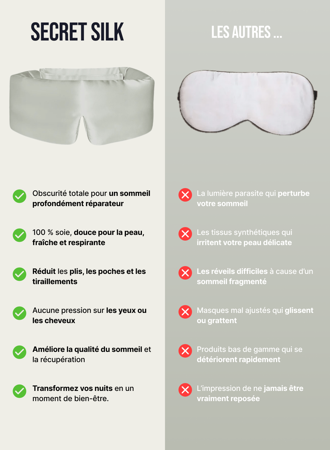 Masque de nuit en soie