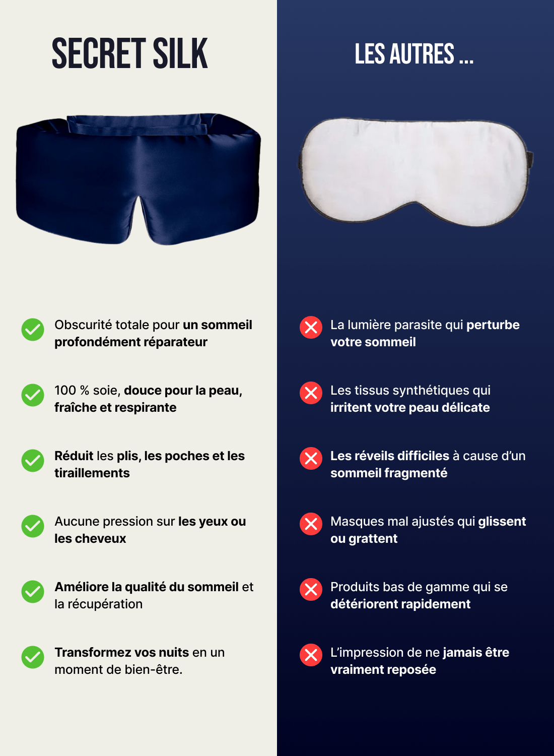 Masque de nuit en soie