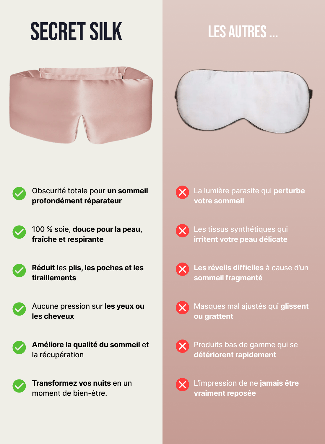 Masque de nuit en soie