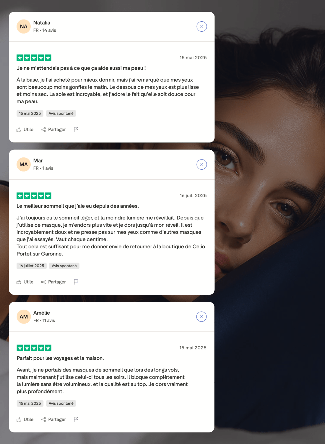 Masque de nuit en soie